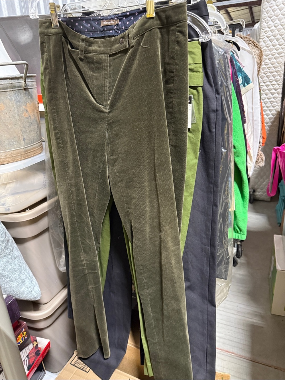 Men's Olive Corduroy Trousers — Classic Tailored Fit